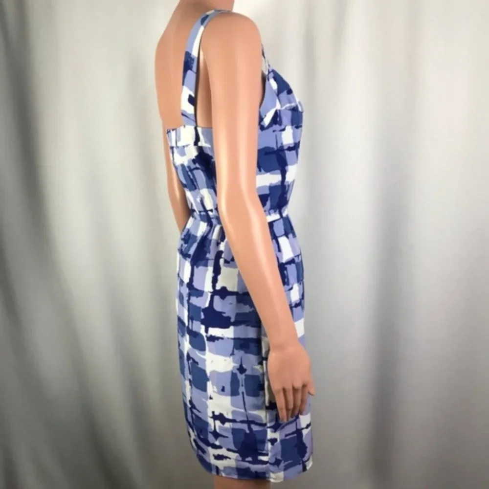 Banana Republic Abstract Print Blue/White Dress Size - Picture 4 of 6